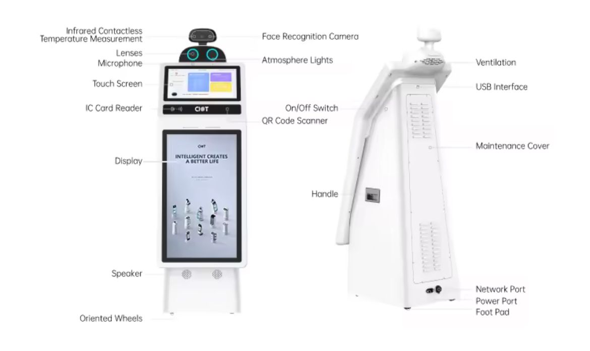 Reception Service & Advertising Display Robot T5 CIOT- FULL